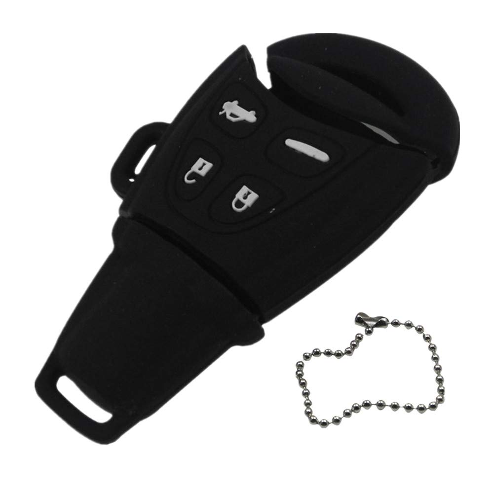Happyit Silicone Car Key Cover Cases for SAAB 9-3 9-5 93 95 4 Buttons Car Remote Accessories (Black)