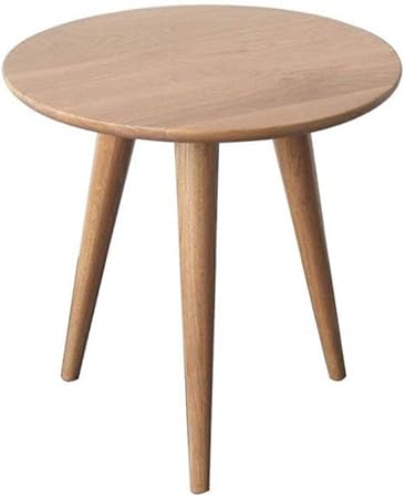 Dsrgwe Small Side Table European Solid Wood Simple Coffee Table White Oak Small Round Tea Table Leisure Balcony Round Coffee Table Size 500 500 Amazon Co Uk Kitchen Home