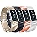 Tobfit Fitbit Charge 2 Replacement Bands (4 Pack), Soft Material Special Edition Accessories Wristbands for Fitbit Charge 2 HR, Rose Gold, Black, Gold, White, Small
