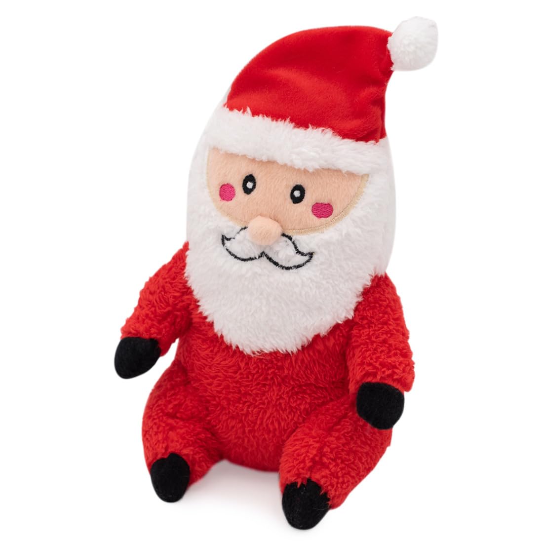 ZippyPaws - Holiday Cheeky Chumz - Super Soft Squeaker Plush Dog Toy with Unique Sound - Santa