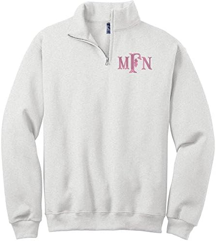 United Monograms Monogrammed Quarter Zip Sweatshirt