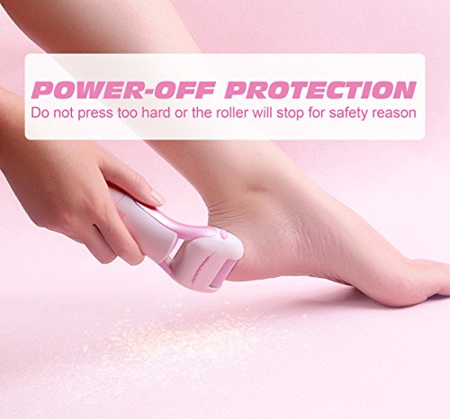 Electric Callus Remover - PRITECH Electronic Pedicure Tools, Professional Wet and Dry Rechargeable Foot File Removes Dead, Hard, Cracked Skin With Fine & Rough Roller and Protective Cover - Thumbnail 4