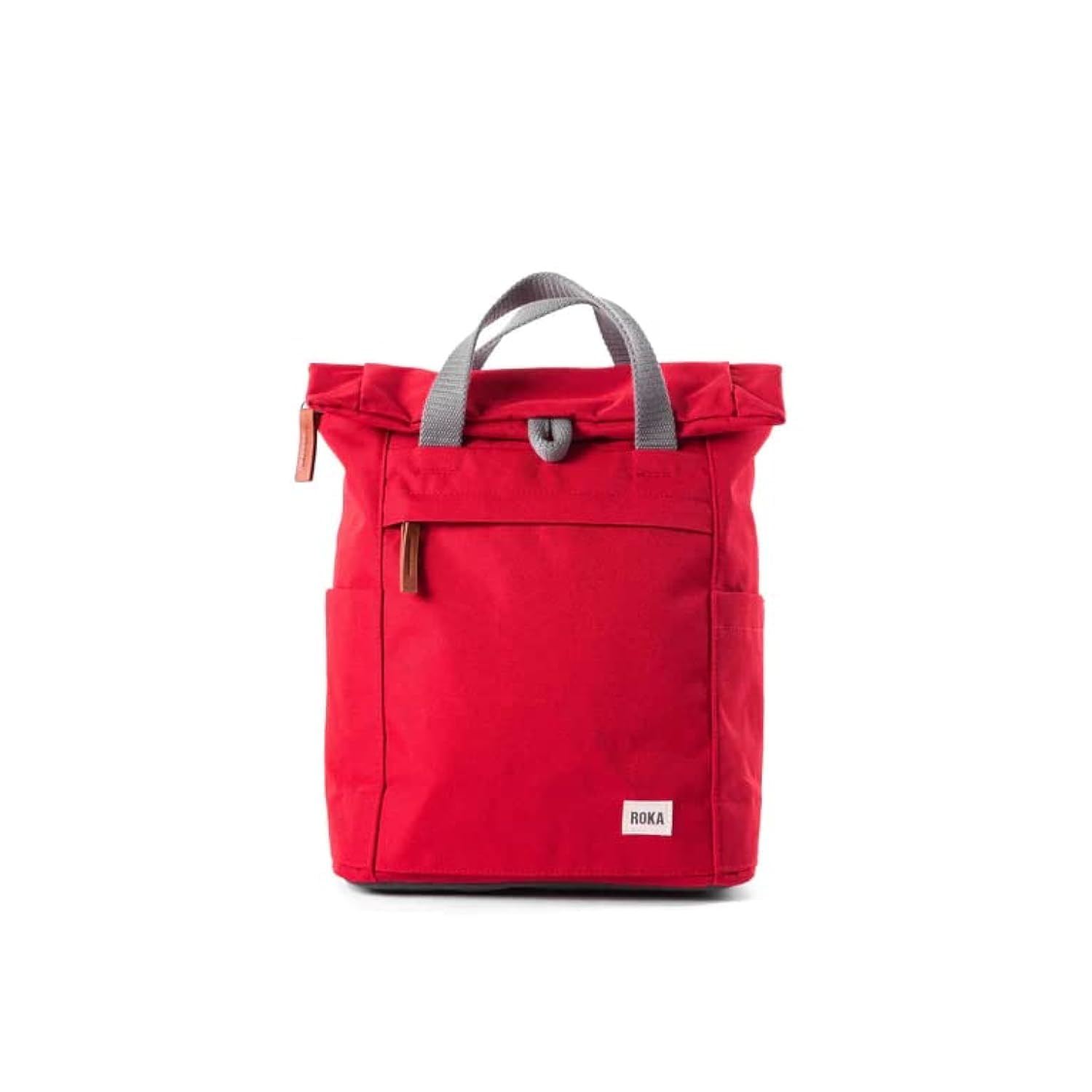 ROKA London Finchley A Small Sustainable Canvas Backpack (Mars Red)