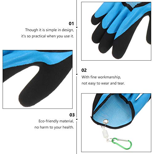 Hemoton Angelhandschuh Jagdhandschuhe mit Magnetfreigabe Anti-Schnitt Wasserdicht rutschfest Fischfang Handschuhe… – Bild 3