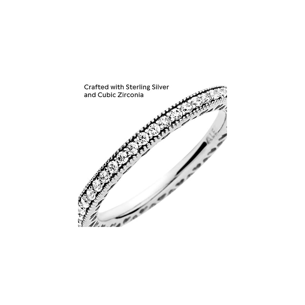 Pandora Jewelry Sparkle and Hearts Cubic Zirconia Ring in Sterling