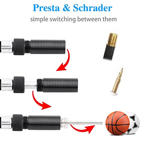 image for Cycorld Mini Bike Pump with Gauge, 210psi Bicycle Tire Pump Fits Prest