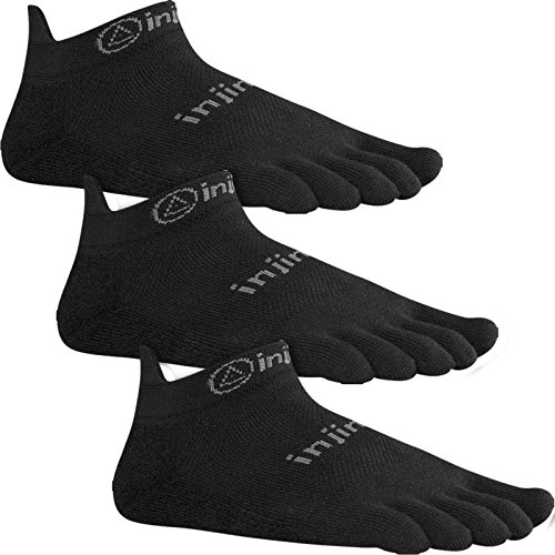 Injinji Run 2.0 Lightweight No Show Toe Socks 3 Pack (Black, Medium) Injinji Run 2.0 Lightweight No Show Toe Socks 3 Pack (Black, Medium)