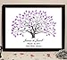 Shelling Home Gender Reveal Decorations Fingerprint Tree Party Wedding Signs Guest Book Ideas, Wall Art 23.6 inches Canvas Creative DIY Painting with 12 Ink Pads