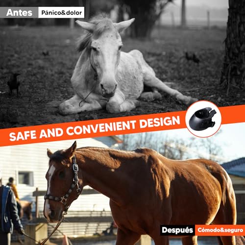 JAYIOLA Botas para pezuñas de Caballo, Protector de pezuñas Duradero de Goma, multifunción, cómoda y Resistente, protección para Caballos para entrenam