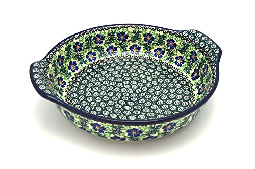 Click Here to See More Images Polish Pottery Baker - Round with Grips - Large - Sweet Violet