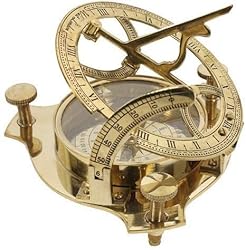 3" Sundial Compass - Solid Brass Sun Dial Rustic