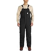 HISEA Men's Insulated Bib Overalls, Winter Water Resistant Duck Canvas Overall, Loose Fit Utility Workwear for Cold Weather