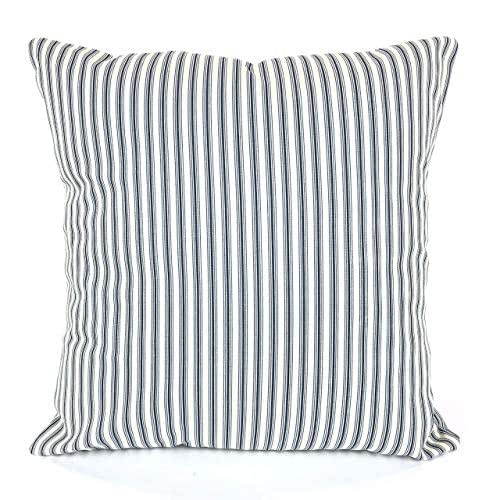 Navy Blue Tan Stripe Throw Pillow Cover Cushions Navy Blue