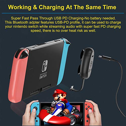 Bluetooth 5.0 Audio Transmitter Adapter with USB C Connector Built-in Digital Mic APTX Low Latency for Nintendo Switch Compatible with AirPods PS4 Bose Sony [Enhanced Version] - Thumbnail 3