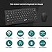 Wireless keyboard and Mouse, Jelly Comb 2.4G Slim Compact Small Keyboard and Mouse Combo for Windows, Laptop, PC, Notebook (Black)