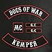 Custom Patch Vest Biker Motorcycle Rocker Name Patches (Red on Black)