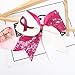 NCMAMA Large Breast Cancer Awareness Cheer Bow Sparking Sequin Leather Accessorire Hair Tie Ponytail Holder for Dancing Girls Cheerleader Pack of 5