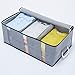 1Storage Charcoal Fiber Clothing Organizer Bag, 3Cells, Carry Handles, Grey 902-19
