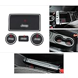 ROCCS White Interior Door Cup Holder Mats for Jeep Wrangler JK 2009-2015 Anti-dust Non-Slip Mat with Logo