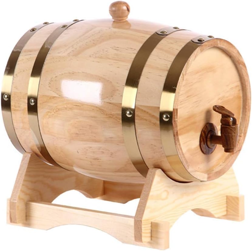 Jueven Wooden Wine Barrel, 3 L / 5 L / 10 L / 15 L / 20L / 30L / 50 L Oak Barrel For Wine Storage And Liqueur (Size : 50L)