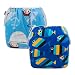 ALVABABY Swim Diapers Large Size 2pcs Pack One Size Reuseable &Adjustable 0-36 mo.Size 18-55lbs ZSW03-04
