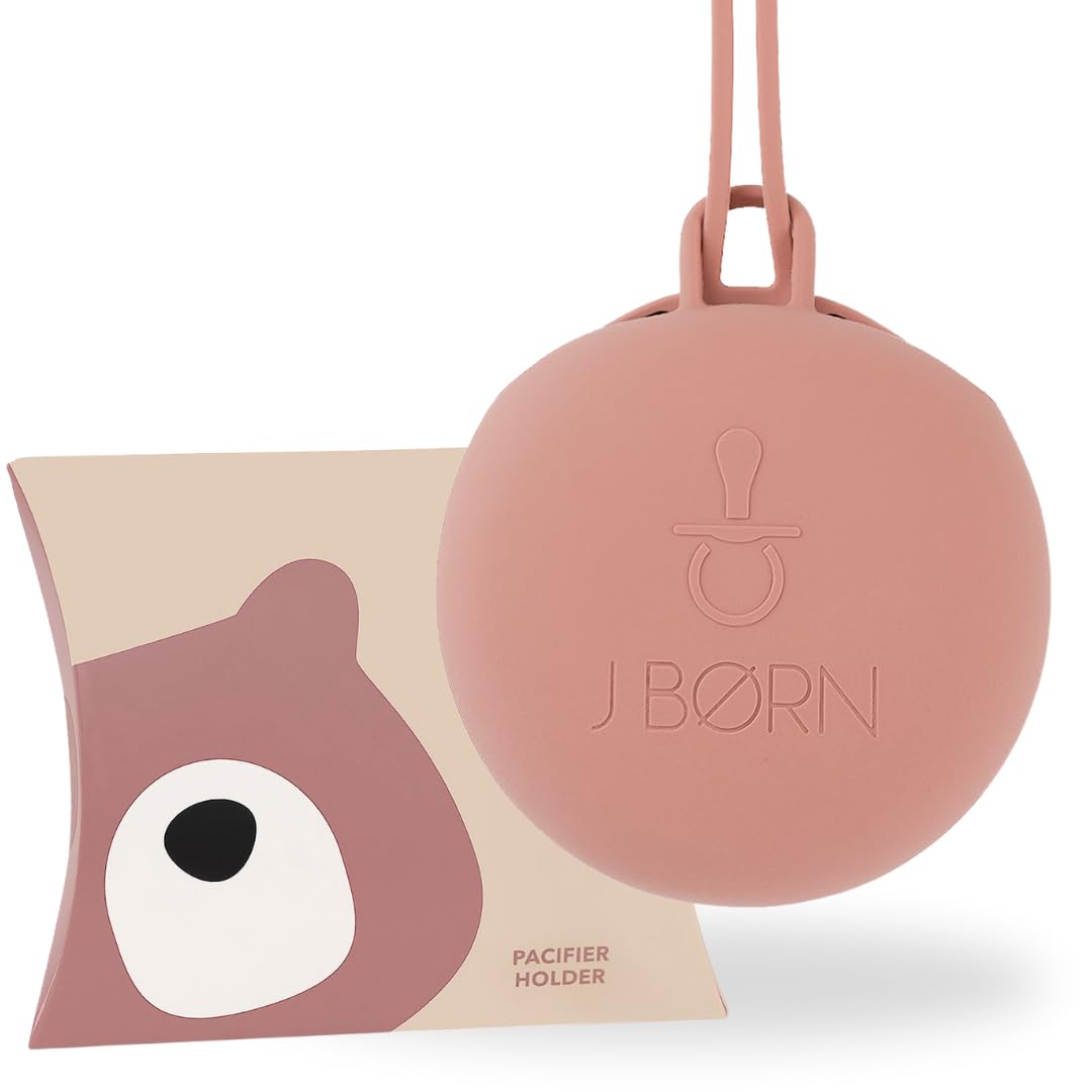 J.Børn Silicone Dummy Case | Dummy Holder Stores 3 Dummies | Easy to Clean Pacifier Holder | Soother Storage Container | Portable Baby Pacifier Case for Travels (Woodchuck)