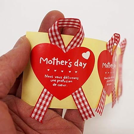 Amazon 母の日ギフトシール チェックレッド 5 5 8cm 30枚セット 55 シール ステッカー おもちゃ