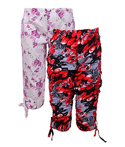 krystle girl's cotton printed capri (pack of 2)