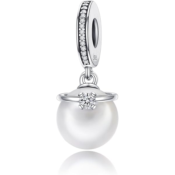 Angel Wing & Shell Pearl Dangle Charm - 925 Sterling Silver Bead For DIY Bracelets & Necklaces - View #10