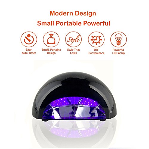 Lmeison Portable LED UV Nail Lamp, Professional 12W Nail Dryer Curing Lamps with Timer Setting, Works with Gel Nail Polishes, Fit Fingernail & Toenail Gel Curing Nail Art Painting Salon Tools Home DIY