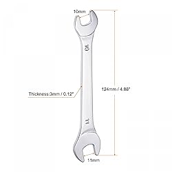 uxcell Thin Open End Wrench, 10mm x 11mm Metric