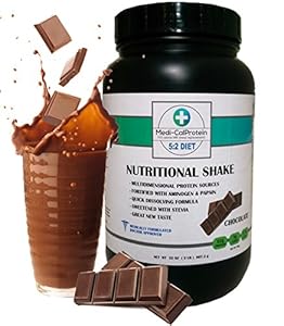 5:2 Diet Meal Replacement Shake Protein Powder fortified with AMINOGEN and PAPAIN Sweetened with 100% Natural Stevia Designed for Intermittent Weight Loss Fasting Diets Chocolate 2 lbs. 30 servings