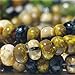 20 g Aged Picasso Travertine 3/0 Czech Glass Seed Beads Biege Brown Yellow Black