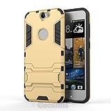 Cocomii Iron Man Armor HTC One A9 Case New [Heavy Duty] Premium Tactical Grip Kickstand Shockproof Hard Bumper Shell [Military Defender] Full Body Dual Layer Rugged Cover for HTC One A9 (I.Gold)