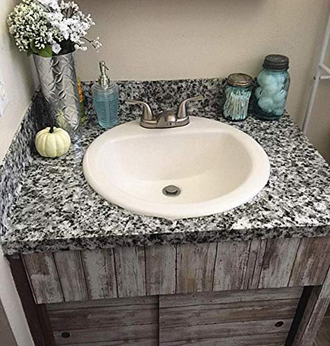 UPREDO White Grey Marble Paper Granite Look Vinyl Counter Top Vinyl Peel-Stick Shelf Liner Wallpaper Funitures Decor Sticker Paper17.7inch by 100inch
