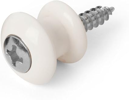 Amazon 白ストラップピン ストラップボタン シルバースクリュー ギターアクセサリ 楽器