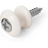 Waverly Guitar Strap Button, White Button, Chrome Screw
