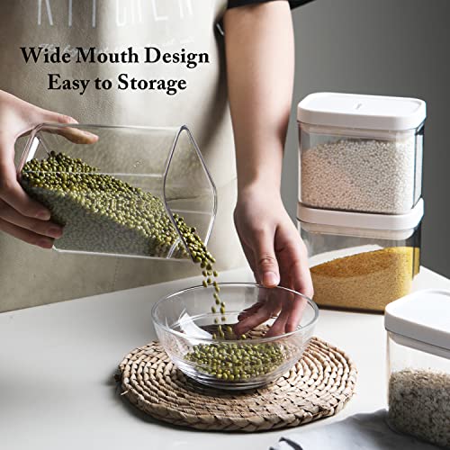 GGEROU Airtight Food Storage Containers Set with Lock Lids,Set of 6,Pantry Organization Plastic Storage Jar Storage Tank for Cereal,Coffee, Sugar - Moisture Proof,BPA Free & Stackable Design (S:500ML)