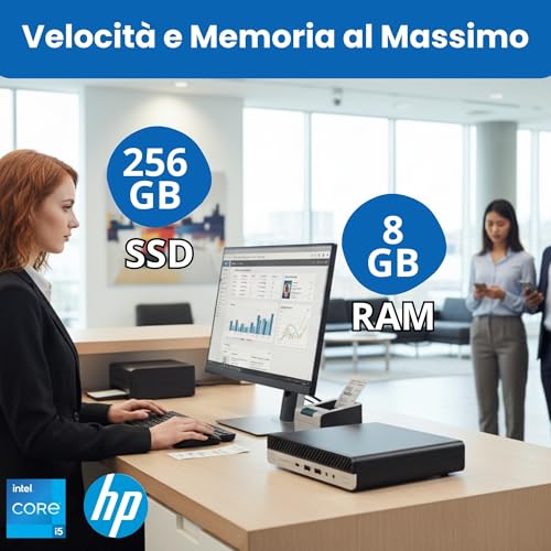 HP EliteDesk 800 G Intel i5 Business Office Multimedia Computer with 24 Months Warranty! USB 3.0 | WLAN | Windows 11 Prof. 64 Bit with USB Stick (800 G5 | 8 GB RAM | 256 GB SSD | W11 Pro)