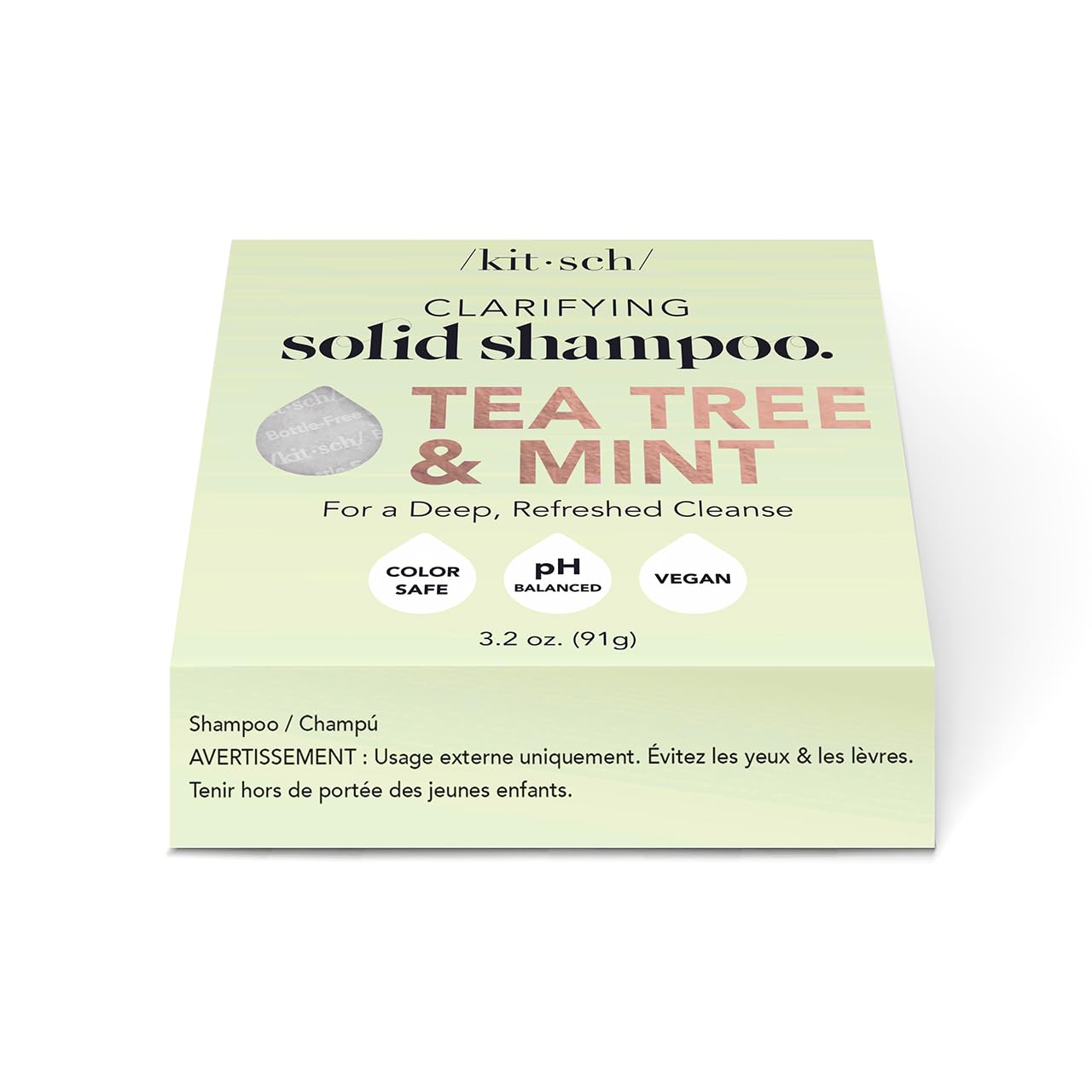 Kitsch Tea Tree & Mint Shampoo Bar - Anti Dandruff Shampoo for Itchy Scalp and All Hair Types - Natural Hair Shampoo Bar with Mint - Vegan Hair Care, Paraben & Sulfate Free, Made in USA - 3.2oz