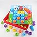 POKONBOY Button Art Color Matching Mosaic Pegboard Puzzle Games Early Learning Educational Toys for Boys and Girls