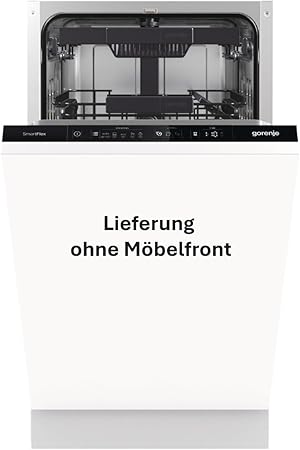 Gorenje GV561C10 Vollintegrierbar Geschirrspüler/45 cm/5 Programme/10 Maßgedecke/15 Min Schnellwaschgang/MultiClack/Warmwasseranschluss/Dritter Sprüharm/TotalDry/Einbaumaße (BxHxT): 44,8 ×81,5× 55cm
