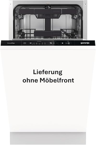 Gorenje GV561C10 Vollintegrierbar Geschirrspüler/45 cm/5 Programme/10 Maßgedecke/15 Min Schnellwaschgang/MultiClack/Warmwasseranschluss/Dritter Sprüharm/TotalDry/Einbaumaße (BxHxT): 44,8 ×81,5× 55cm