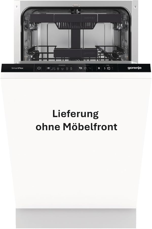 Gorenje GV561C10 Vollintegrierbar Geschirrspüler/45 cm/5 Programme/10 Maßgedecke/15 Min Schnellwaschgang/MultiClack/Warmwasseranschluss/Dritter Sprüharm/TotalDry/Einbaumaße (BxHxT): 44,8 ×81,5× 55cm