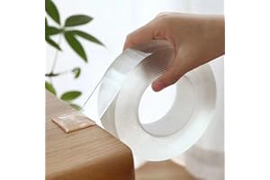 Double Sided Tape Heavy Duty,16.4FT Nano Tape Extra Large Mounting Tape,Clear & Tough Sticky Poster Wall Tape,Multipurpose Ta