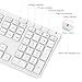 Wireless Keyboard Mouse, Jelly Comb KUS015 2.4GHz Ultra Slim Full Size Rechargeable Wireless Keyboard and Mouse Combo for Windows, Laptop, Notebook, PC, Desktop, Computer (White)