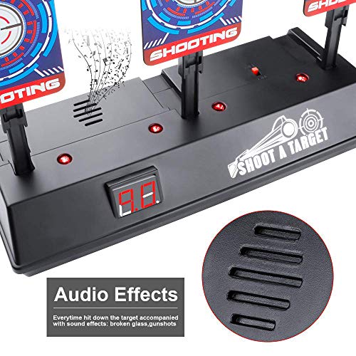 (2019 Updated Edition) Electric Digital targer for Nerf Guns,Scoring Auto Reset Nerf Target for Shooting with Wonderful Light Sound Effect for Nerf Guns Blaster N-Strike Elite/Mega/Rival Series