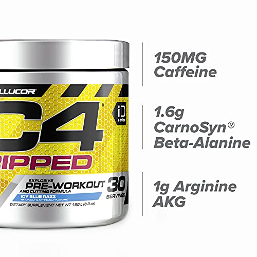 Cellucor C4 Ripped Pre Workout Powder ICY Blue Razz Creatine Free
