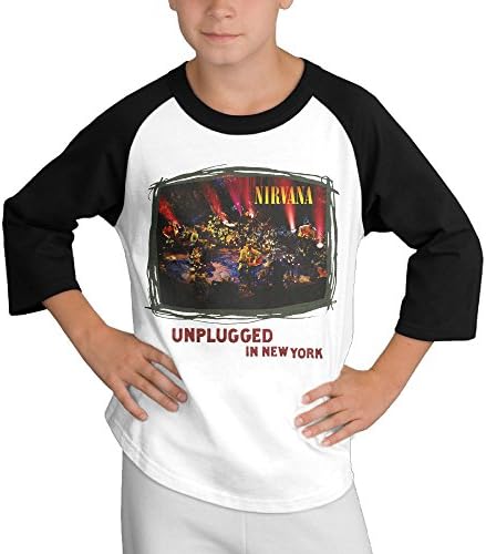 Nirvana Unplugged Youth Tops Sleeve Baseball Jerseys Baseball Shirts Raglan Sleeves