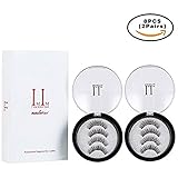 Magnetic Eyelashes 3 Magnets IMIM Magnetic False Eyelashes No Glue Magnetic Lashes Full Eye Natural Look Fake Eye Lashes Ultra Thin Reusable 3D Eyelashes (8 PCS/2 Pairs)